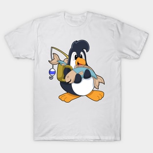 Penguin as Angler with Fish T-Shirt